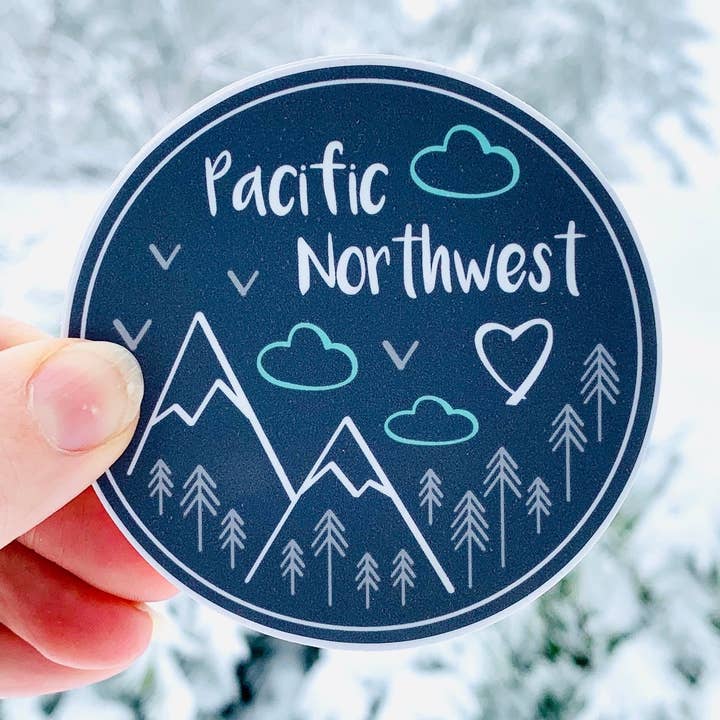 Autocollant/autocollant anthracite Perfectly Pacific Northwest de 3 po pour la vente par Three in Kind
