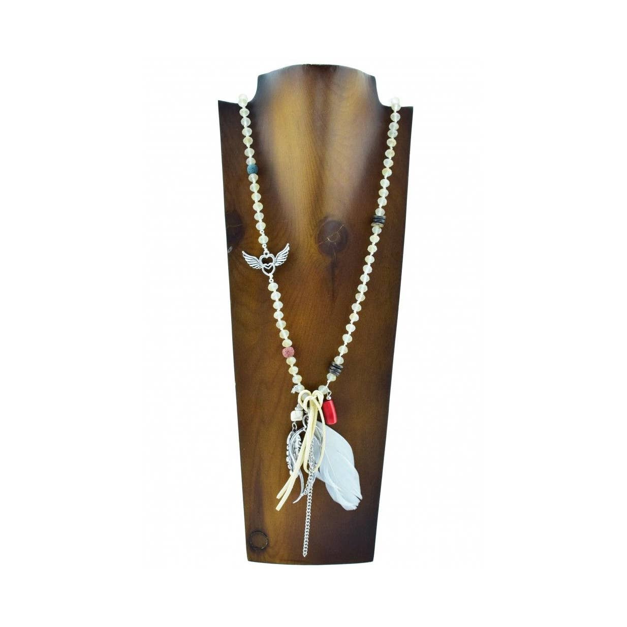 Blank 🌿 Collier Bohème Long avec Plume et Pendentifs en vente sur Faire0