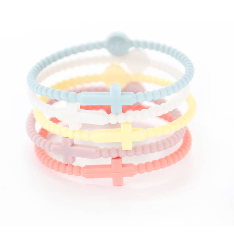 MKS America - Wholesale Bangle Bracelet - Jesus Bracelets Silicone Cross Bracelets set0