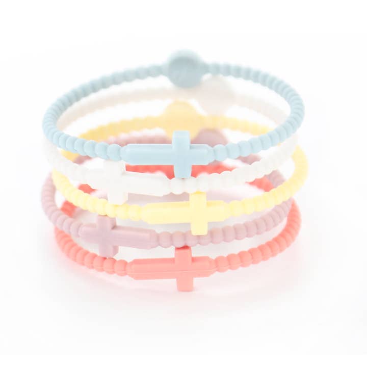 MKS America - Wholesale Bangle Bracelet - Jesus Bracelets Silicone Cross Bracelets set