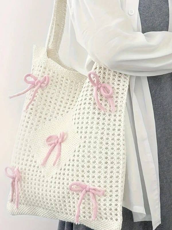 Häkel-Strandtasche mit Schleife für den Großhandel von 1st Allie