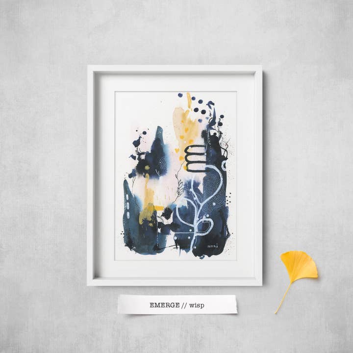 Original Abstract Painting // Wisp // Botanical // Wall Art for wholesale by Nori Studios LLC