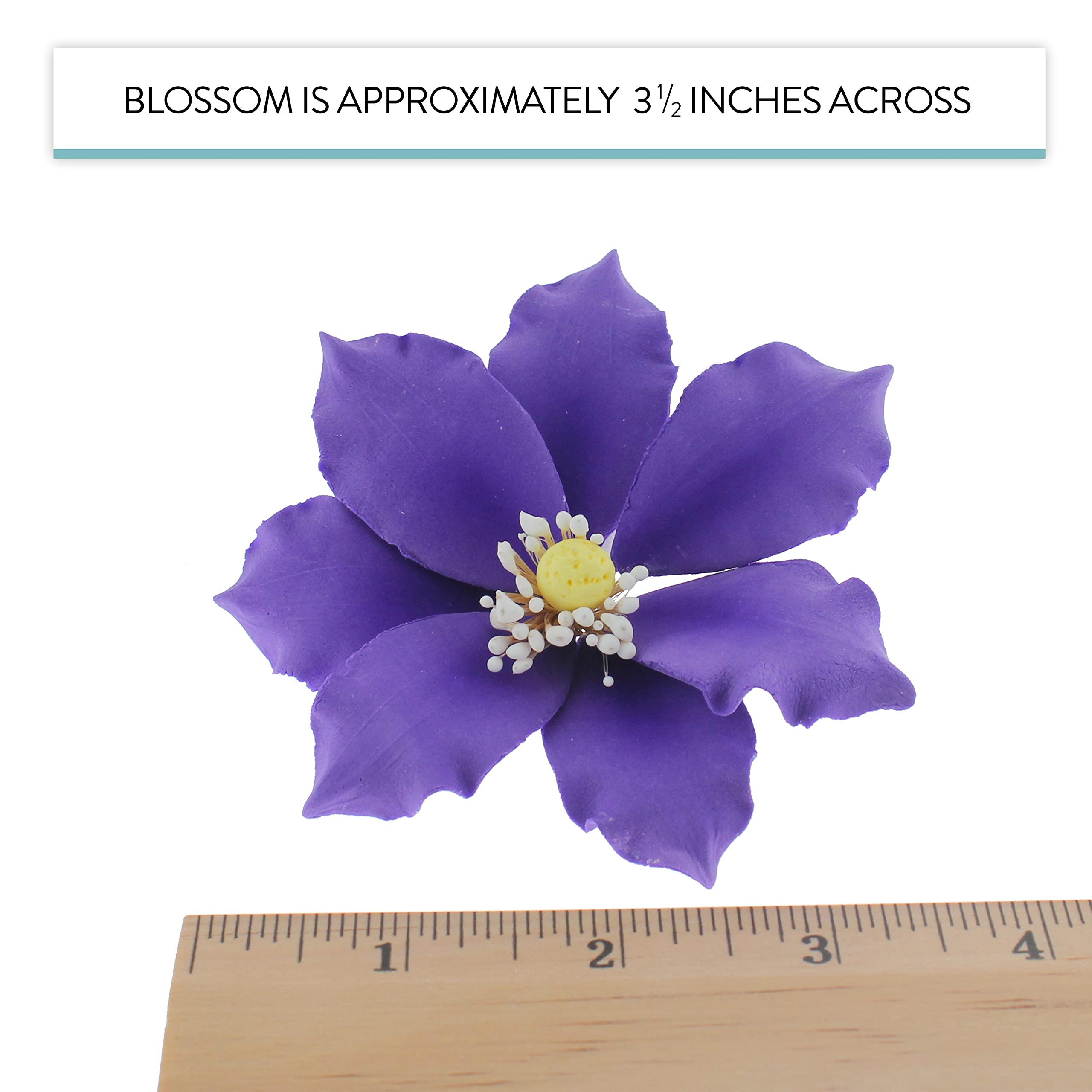 Global Sugar Art - Wholesale Cake/Cupcake Topper - Clematis Gum Paste Sugar Cake Flowers by Global Sugar Art, Purple, 3 Count5