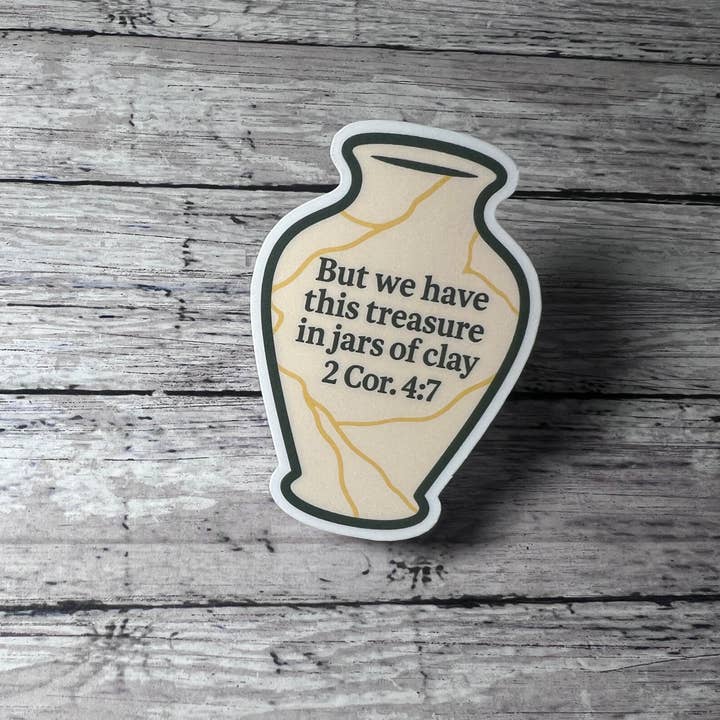Vi har dessa skatter i lerkärl, tro-klistermärke för wholesale av The Teaching Duo