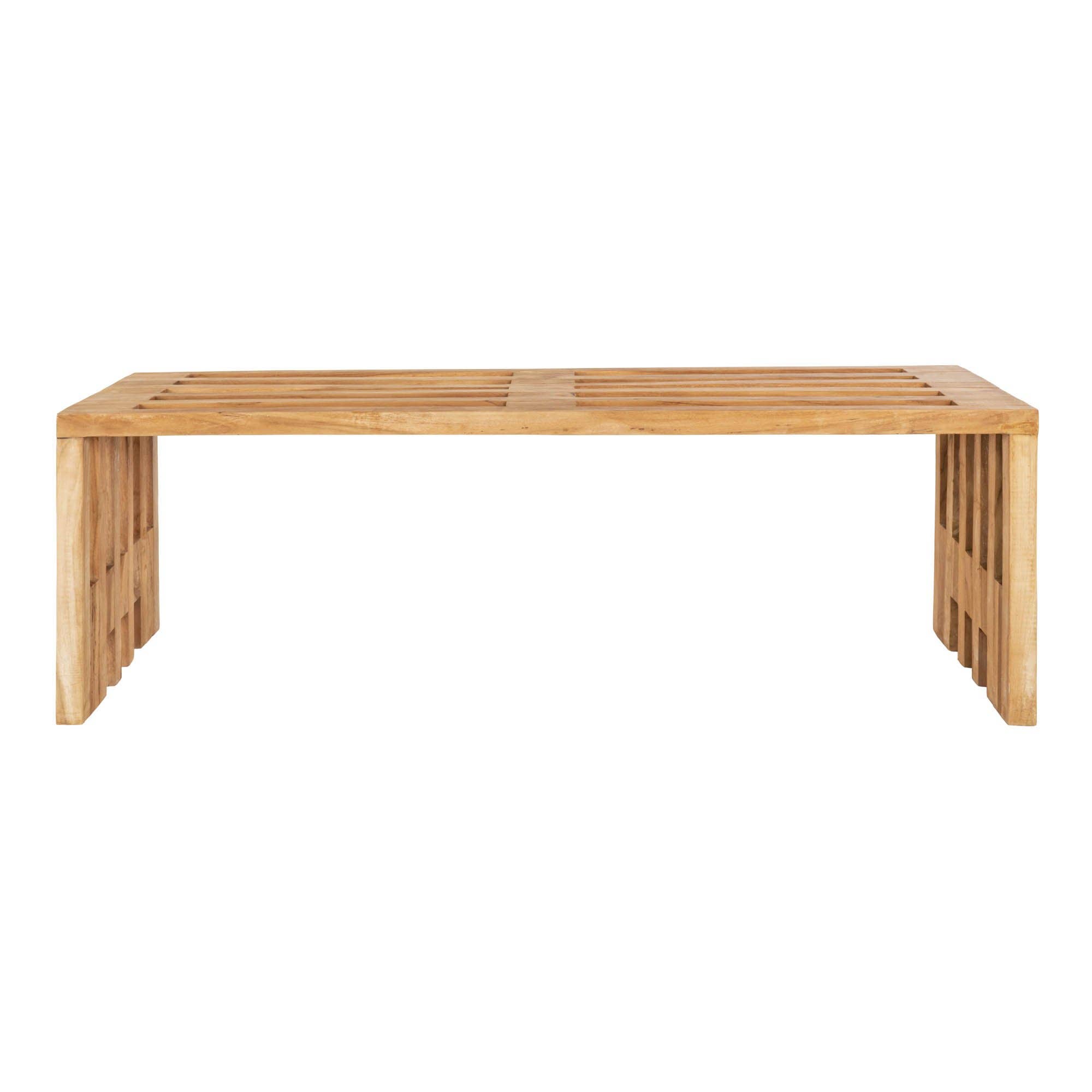 Natural Benidorm Bench nature. 140x35x48 cm for wholesale on Faire2