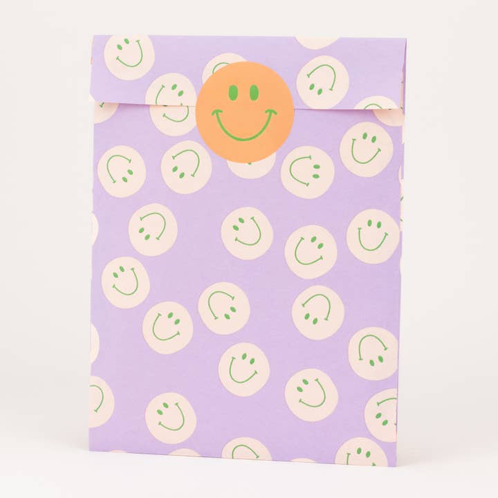 liebevoll verpackt - Wholesale Gift Bag - Paper bags smileys, lilac
