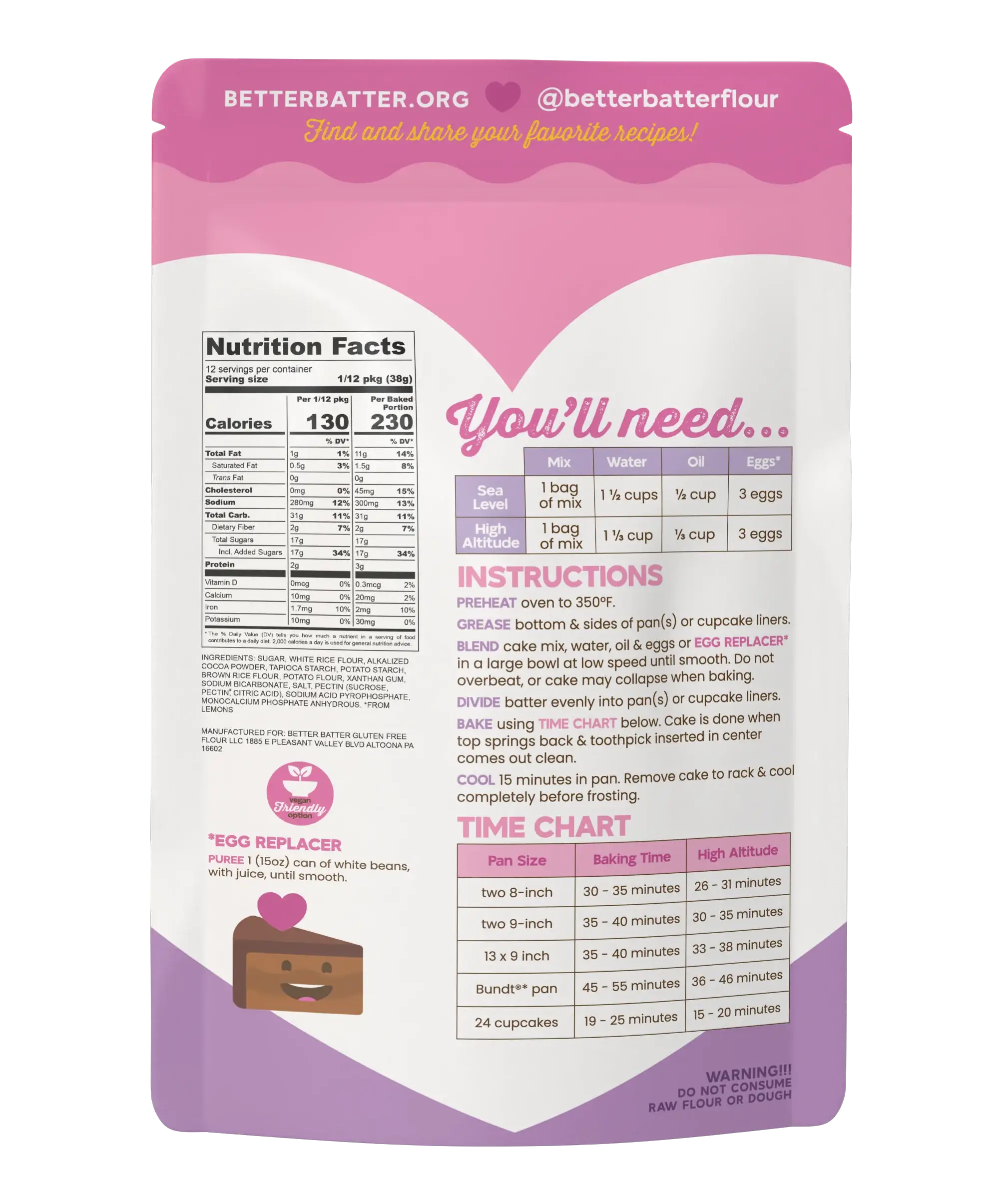 Better Batter - Wholesale Taart/cakemix - Better Batter Glutenvrije Chocoladetaartmix1