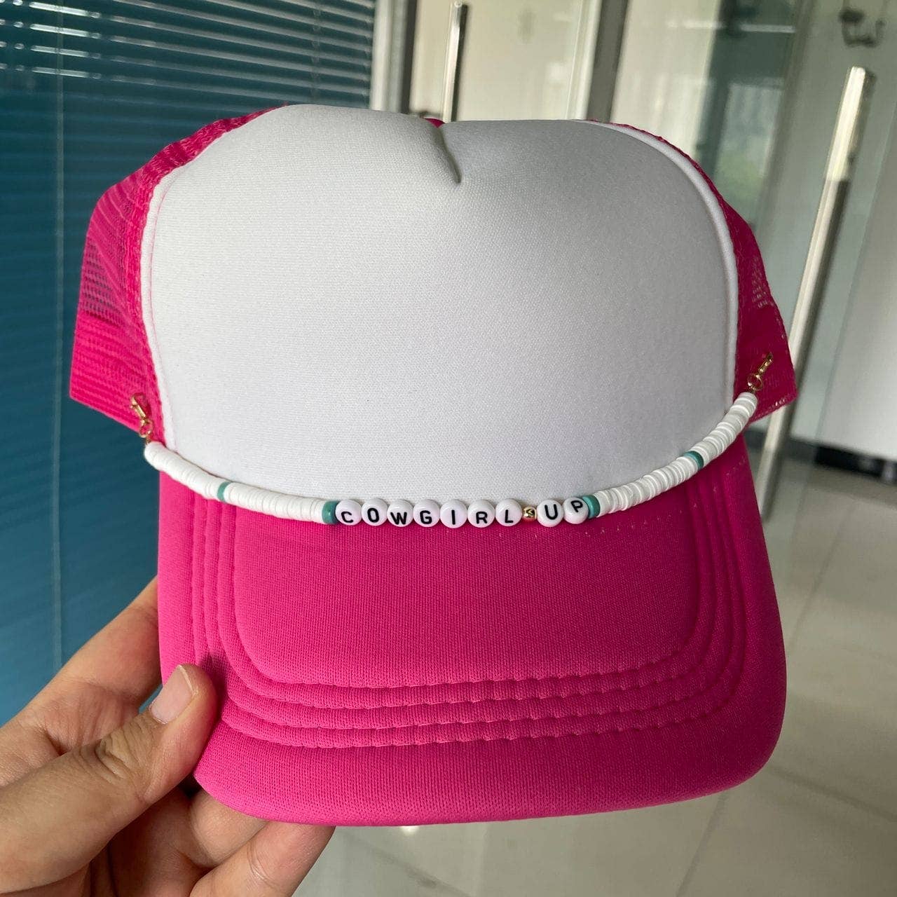 Texas Transfers - Wholesale Trucker Hat - Women's - Turquoise/Country Hat Chains (Multiple Options)5