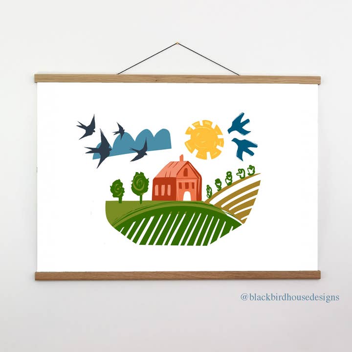 FARM ART PRINT for wholesale by BLACKBIRD HOUSE