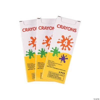 Fun Express - Wholesale Crayons - REGULAR 4 PC CRAYONS (12 BOXES)1