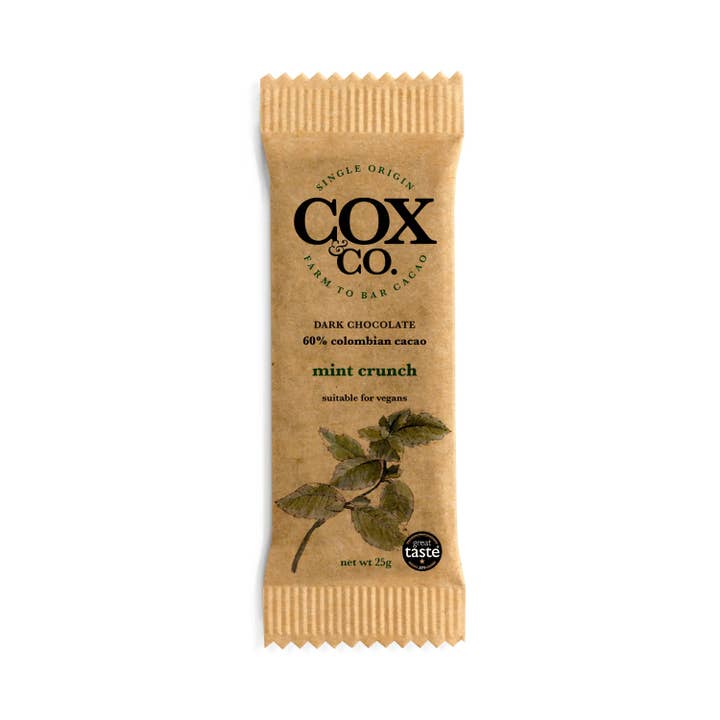 Cox&Co - Wholesale Chocolate Bar - Mint Crunch 60% Dark Chocolate bar - 70g4