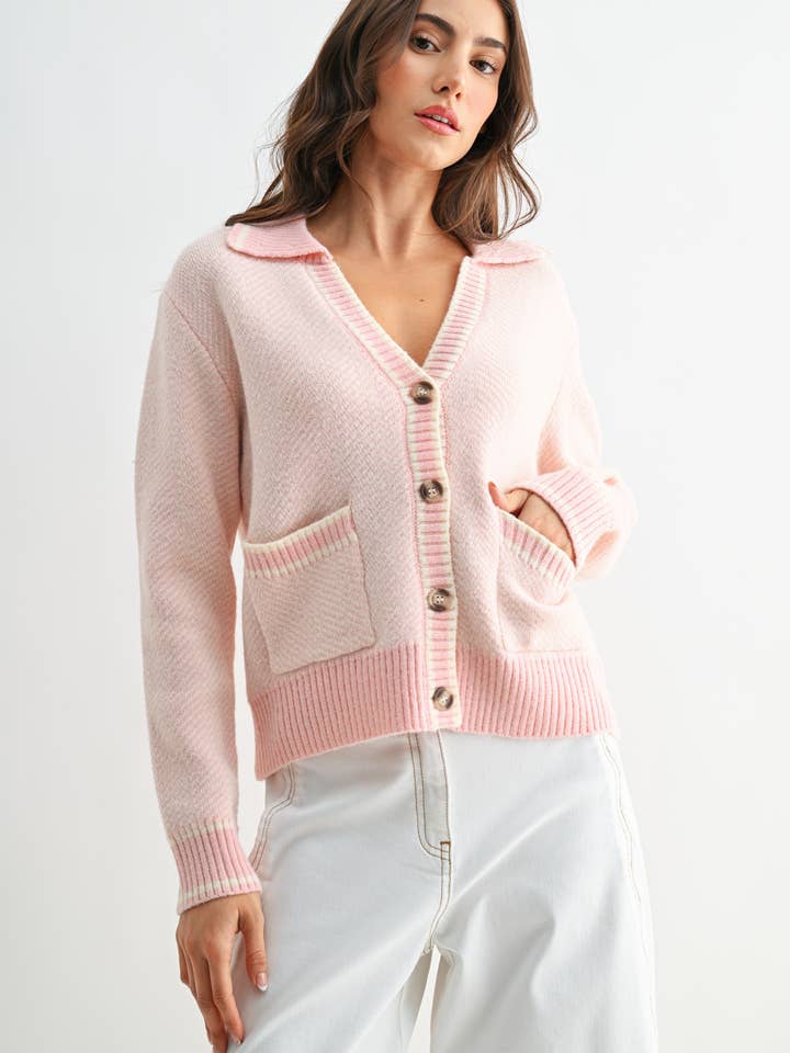 Camellia - Wholesale Knit Sweater - Women's - CW10236E HERRINGBONE KNIT CARDIGAN33