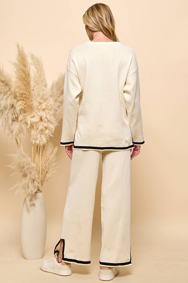 Cezele - Wholesale Lounge Set - Women's - Long Sleeves and Wide Leg Pants Matching Set13