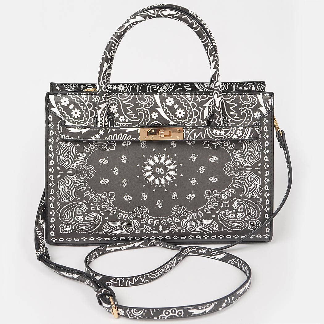 3AM BY H&D ACCESSORIES – wholesale Tote bag – Women's – Neon Bandana Print Handles Tote Bag1