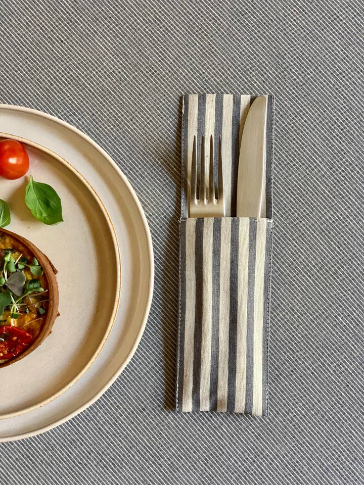 Cutlery Holder, Recycled Cotton, Printed | Nord 1 for wholesale by Hortensias Home