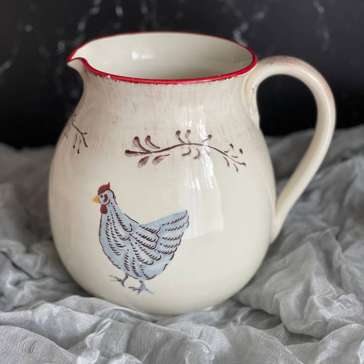 Sabun by The Bay - Wholesale Pitcher - Sur La Table Rooster Pitcher 2 1/2 Quarts Made In Italy Country Style Pitcher