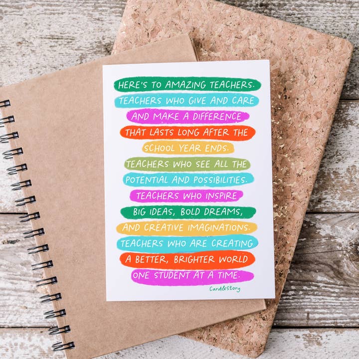 Incredibile biglietto di apprezzamento per insegnanti per la vendita all'ingrosso da parte di Card & Story
