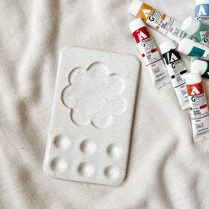 The Classic Daisy Ceramic Paint Palette | Made To Order for wholesale by SarahBeePottery