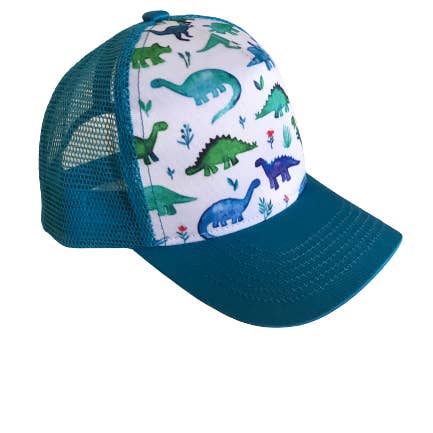 Blue Dinosaur Trucker Hat for wholesale by Wild Child Hat Co