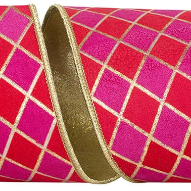 Diamond Elite Metallic Outline Deluxe Wired Edge, 4" for wholesale by RELIANT RIBBON