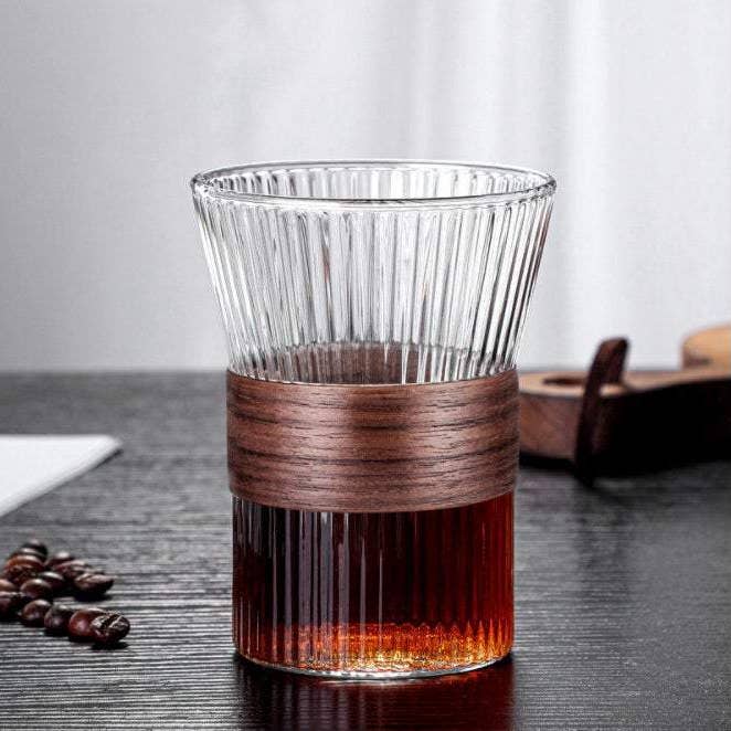 Japanese Style Handmade Coffee Glass With Sleeve for wholesale by Our Dining Table