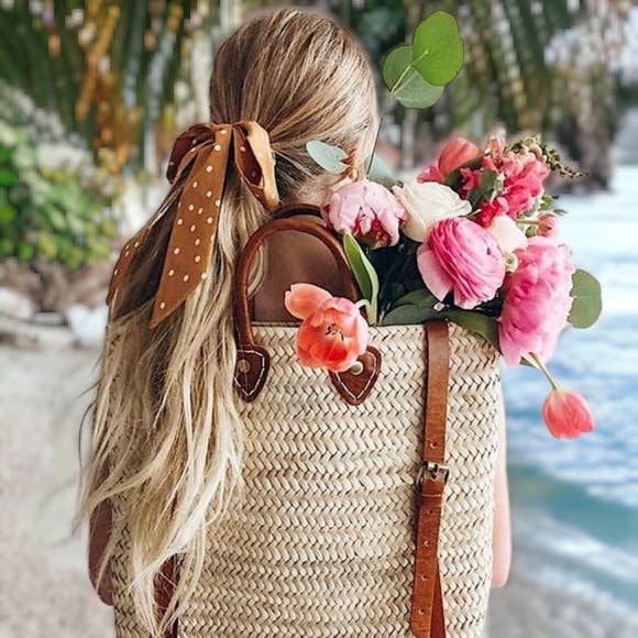 HandmadeBestSeller - Wholesale Beach Bag - Straw Beach bag with leather strap Brown - Straw backpack