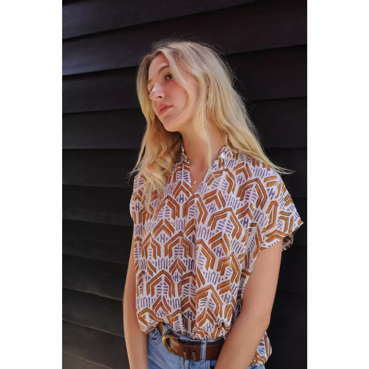 B A O B A B - Mode - Wholesale Blouse - Women's - NINIA saffron printed blouse1