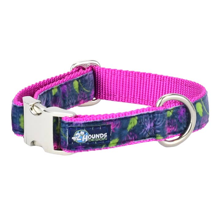 Midnight Dahlia Velvet Essential Collar for wholesale by 2 Hounds Design