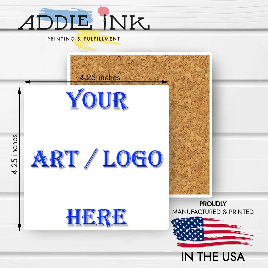ADDLE iNK - Wholesale Coasters - Custom Printed Square Absorbent Stoneware Coaster0