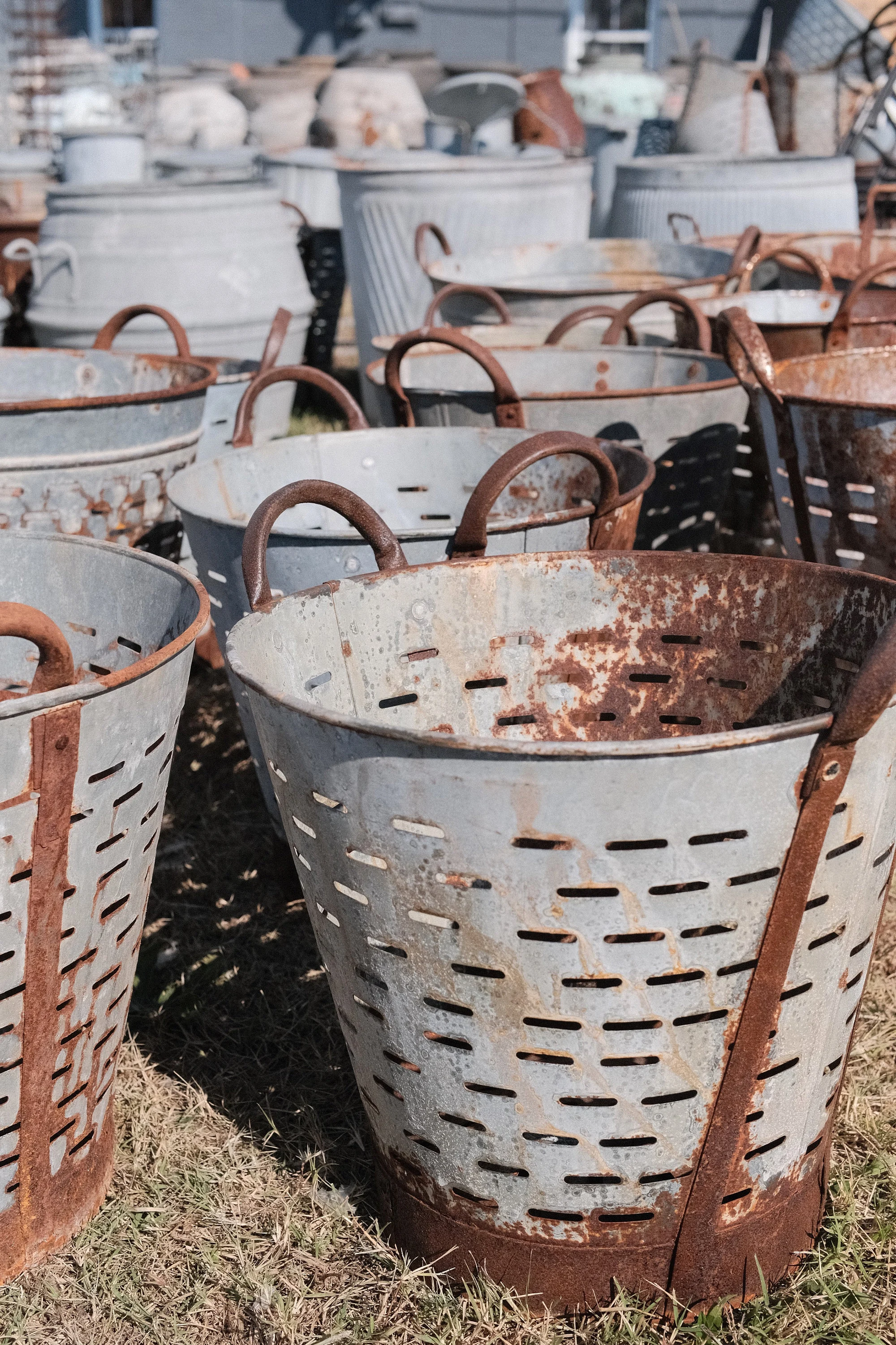 Golden Oldies Antiques - Wholesale Bucket/Pail - Rustic Metal Olive Buckets3