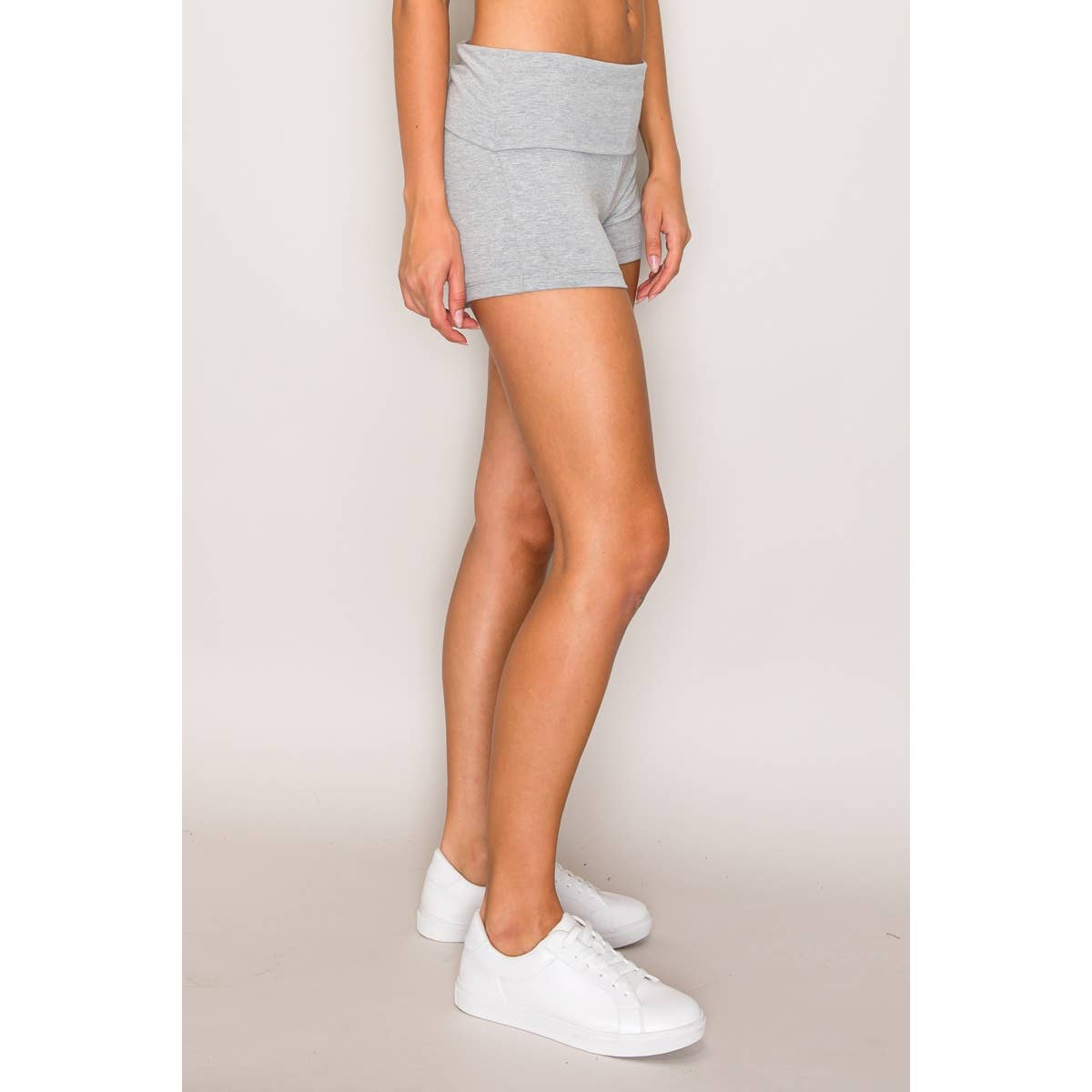 Popular 21 - Wholesale Shorts - Women's - Cotton Bike Shorts with Fold over Waist Band5