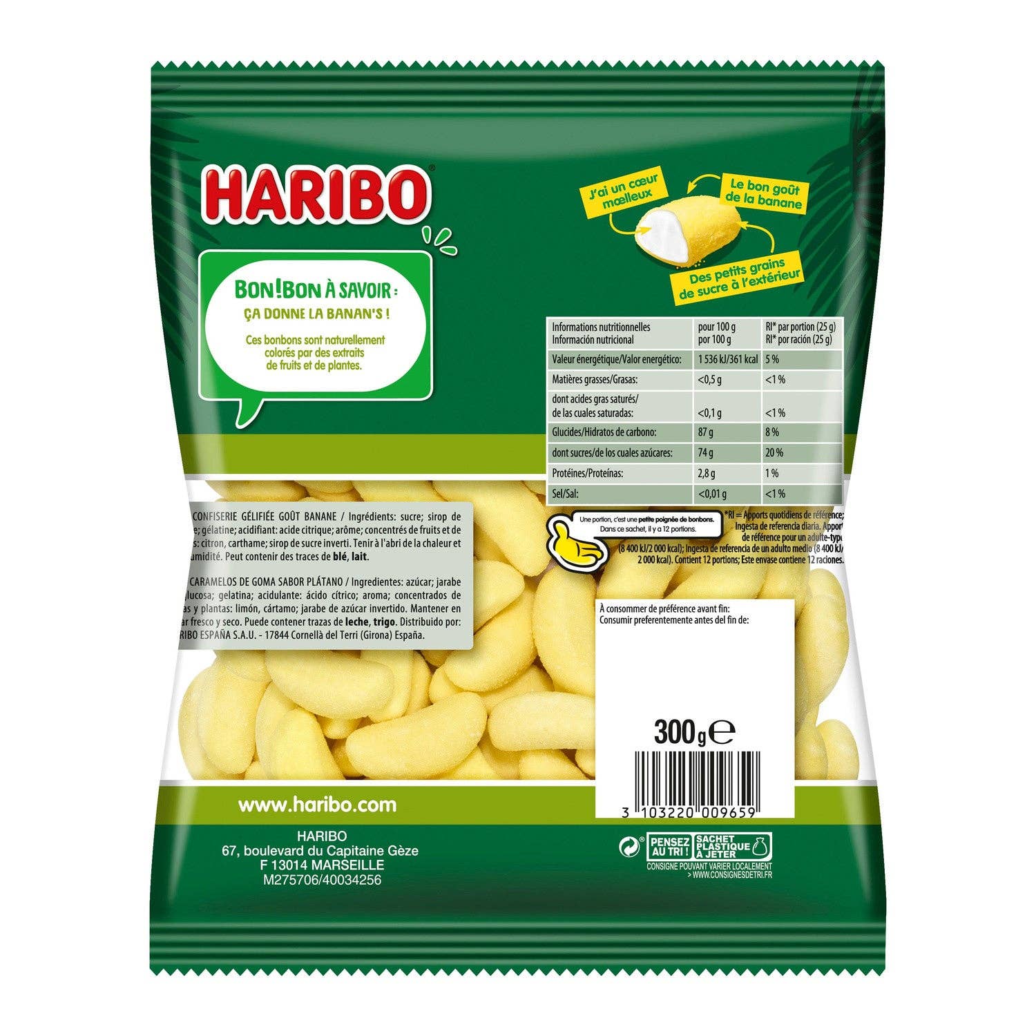 Amuse Bouche – wholesale Gelégodis – Haribo BANANAS – fransk version1