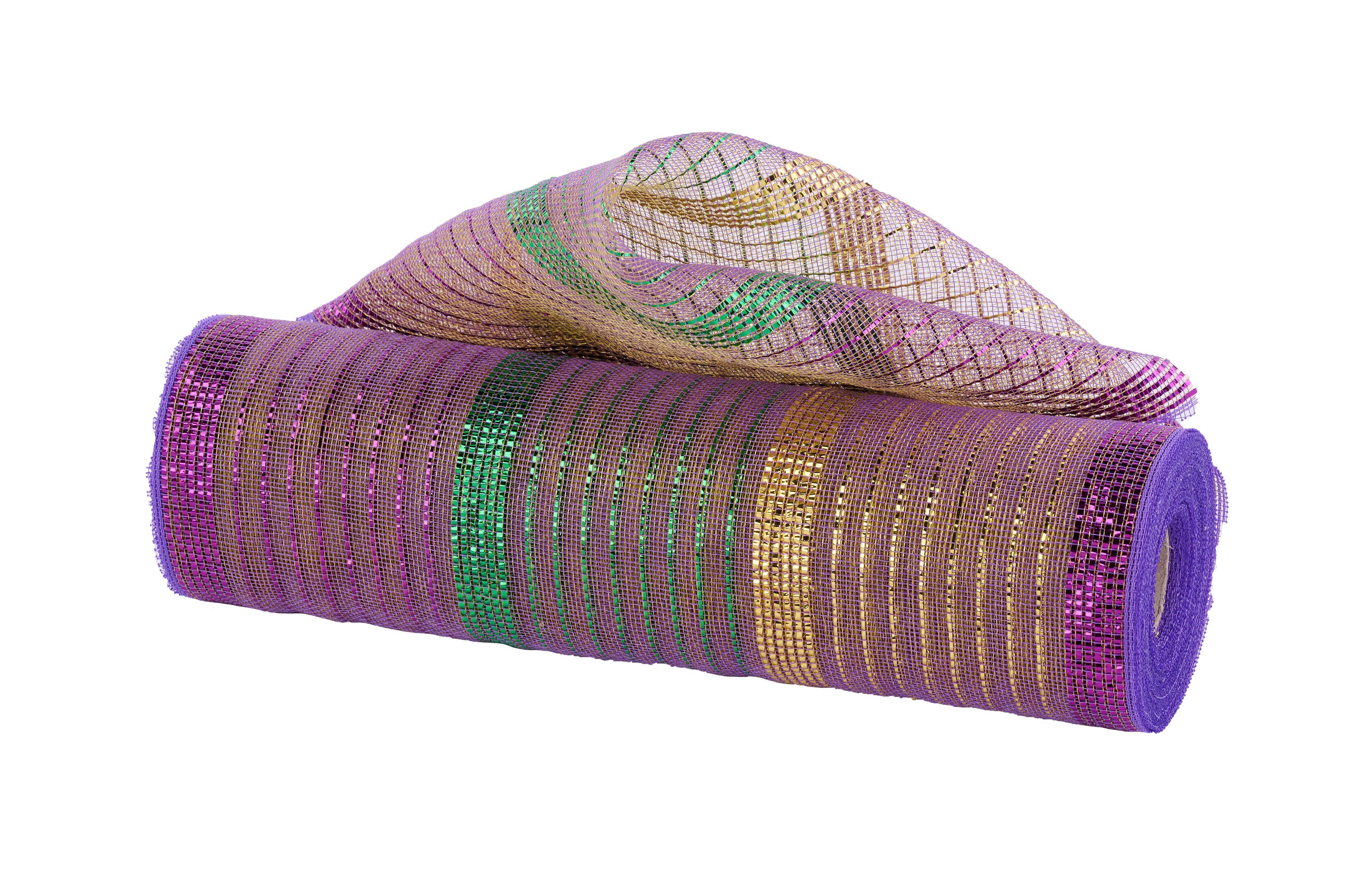 DecoExchange - Vente Ruban – emballage cadeau - Maille fine en feuille large 10,25"X10Yd Mardi Gras RY5035730