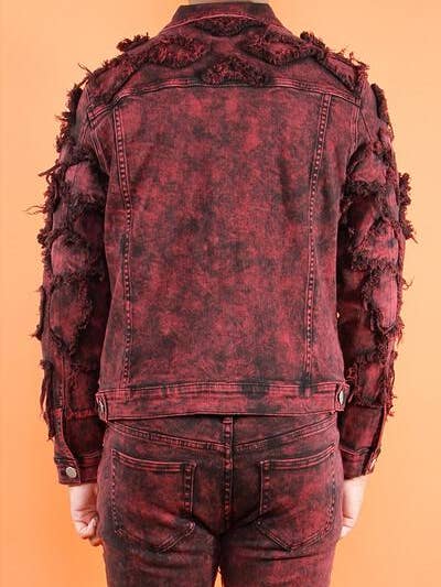 Cooper 9 - Wholesale Denim Jacket - Men's - 508 Maze Denim Jacket Burgundy Wash1