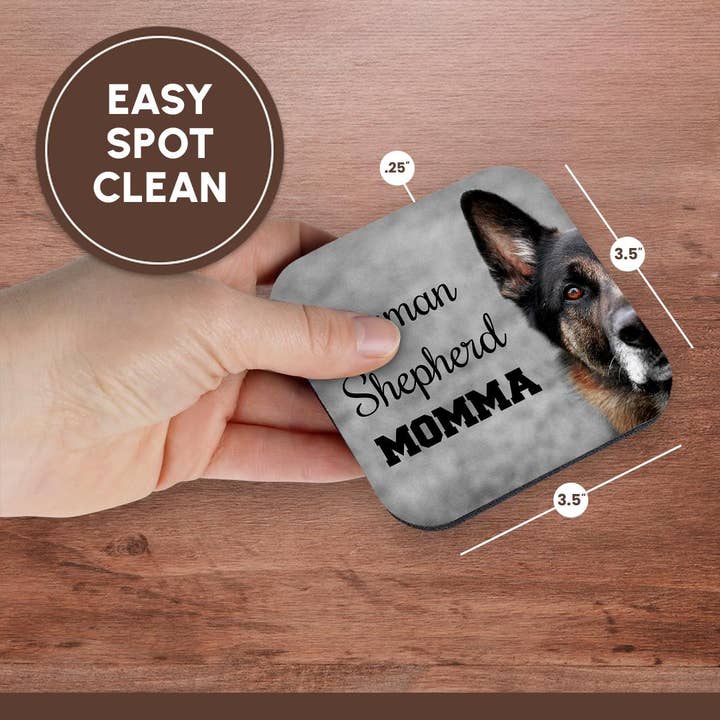 3dRose – Engroshandel Bordskånere – 3dRose, Foto af en schæferhund med Schæferhundemor i sort., Bordskåner13