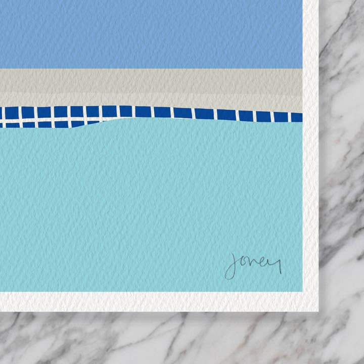 Jorey Hurley - Wholesale Art Print - Boy Jumping Into Swimming Pool Art Print. Unframed. 150713.