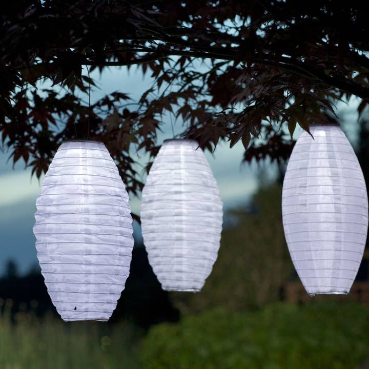 Allsop Home & Garden - Wholesale Lantern - Soji Nylon Pod 15" Solar Lantern - White