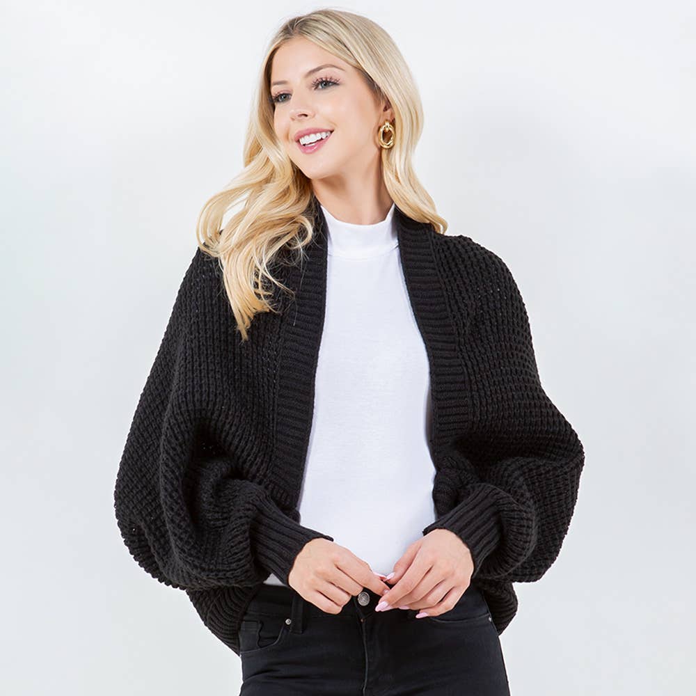 Sensibling Corp. – Engroshandel Cardigan - Dame – Hyggelig åben front strik sjal4