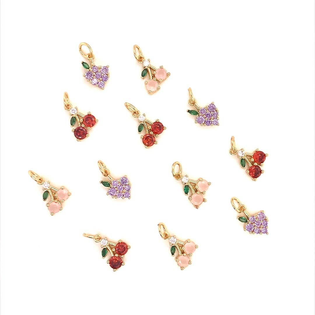 The Bead Bazaar - Wholesale Individual Charm/Pendant - Small Colorful Fruit Charms, Strawberry Charm, Tiny Pineappl8