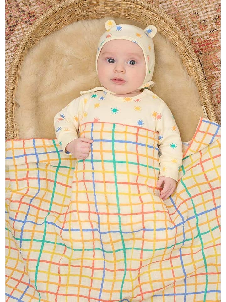 Regenbogen Regenbogen-Check Große Musselin-Wickeldecke -Ditto für den Großhandel auf Faire9