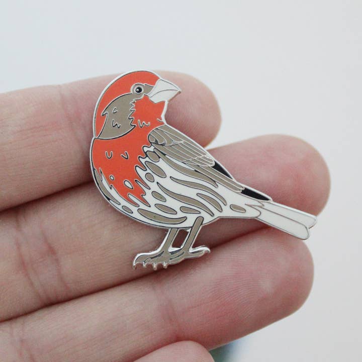 Bird Collective - Wholesale Lapel Pin/Button - House Finch Enamel Pin3