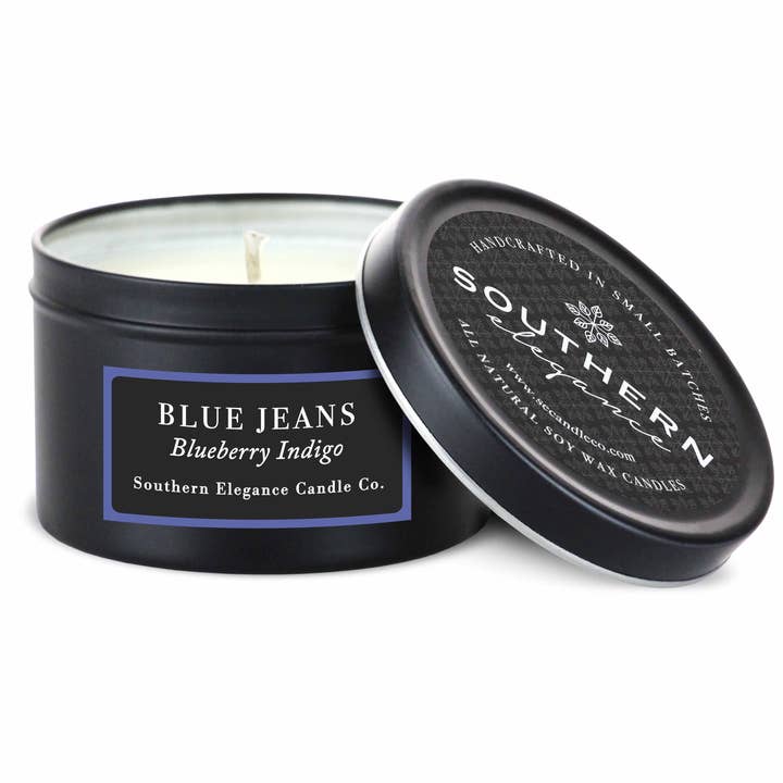 Spring & Summer 6 oz Black Travel Tin for wholesale by Southern Elegance Candle Co.