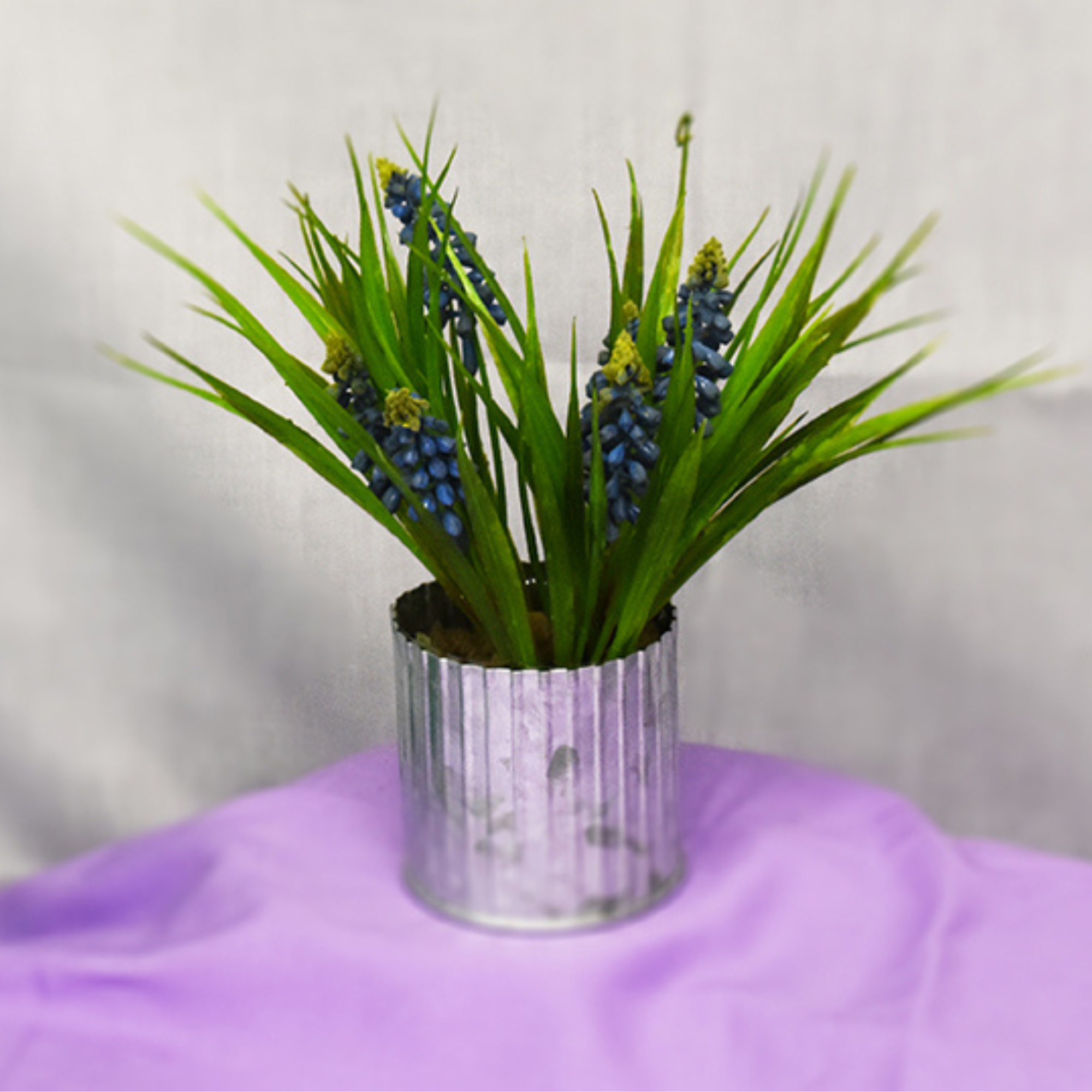 Jacobson - Wholesale Plant Pot - 3"H Amy Norah Pot Cover - Corrugated Galvanized Metal2