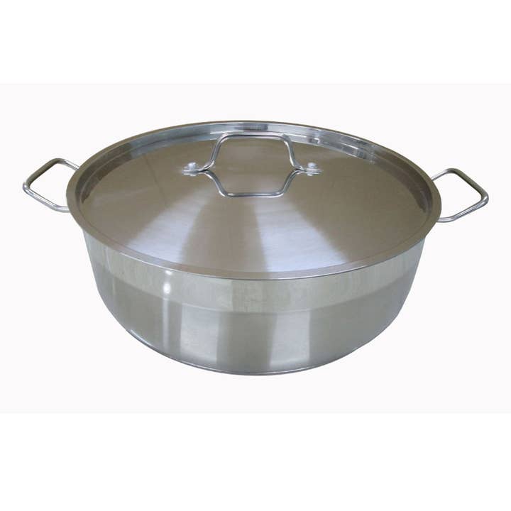 Gastronomy Stainless Steel Slow Cooker with Lid 36cm for wholesale by Cuivres de France-Baumalu