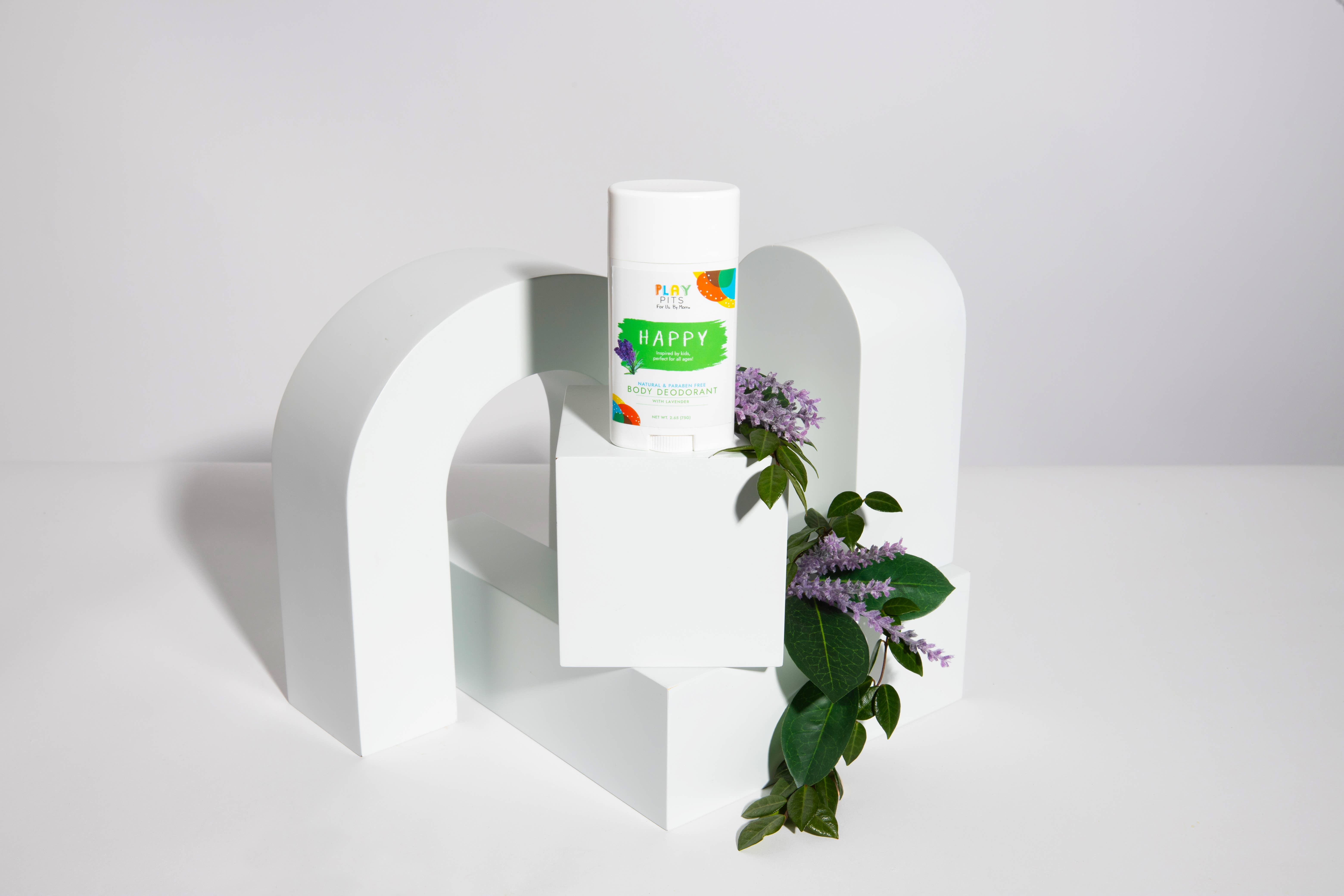 Play Pits - Vendita all'ingrosso Deodorante - Unisex - Deodorante naturale per il corpo a grandezza naturale | HAPPY 3