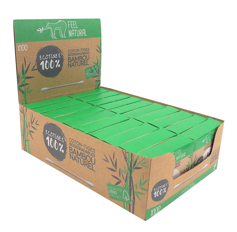 FRENCH TENDANCE - Wholesale Cotton Swab/Q-Tip - Box of 100 natural bamboo cotton buds3