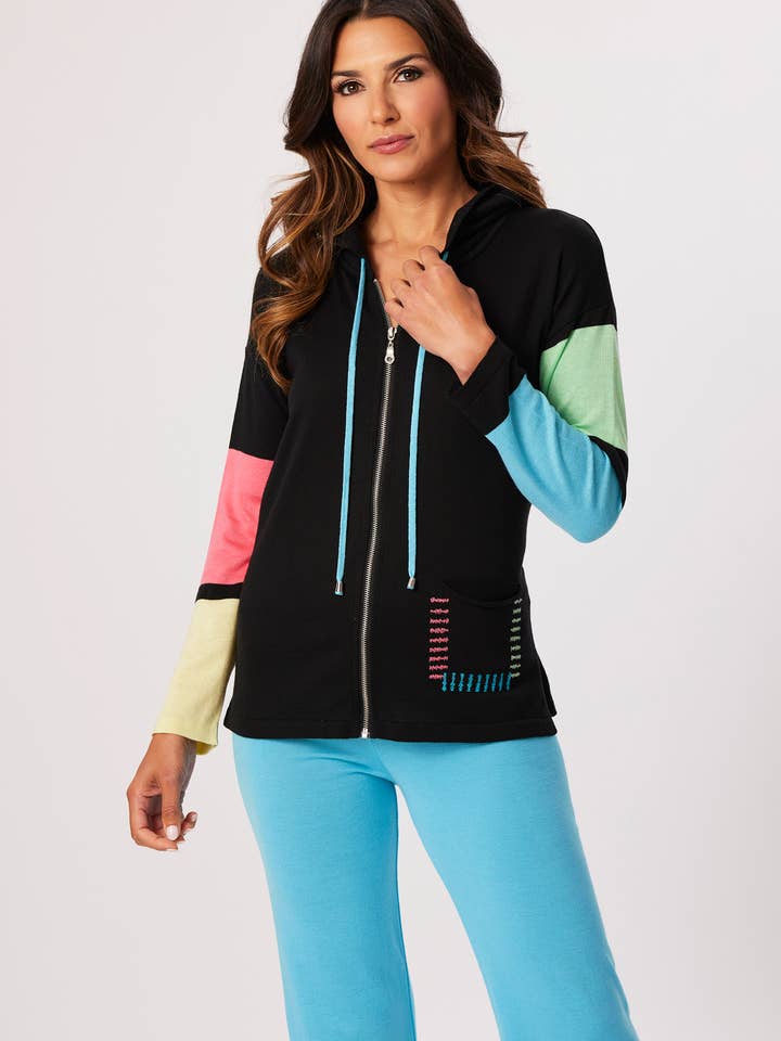 Chaqueta de punto con capucha y cremallera para venta al por mayor de French Kyss