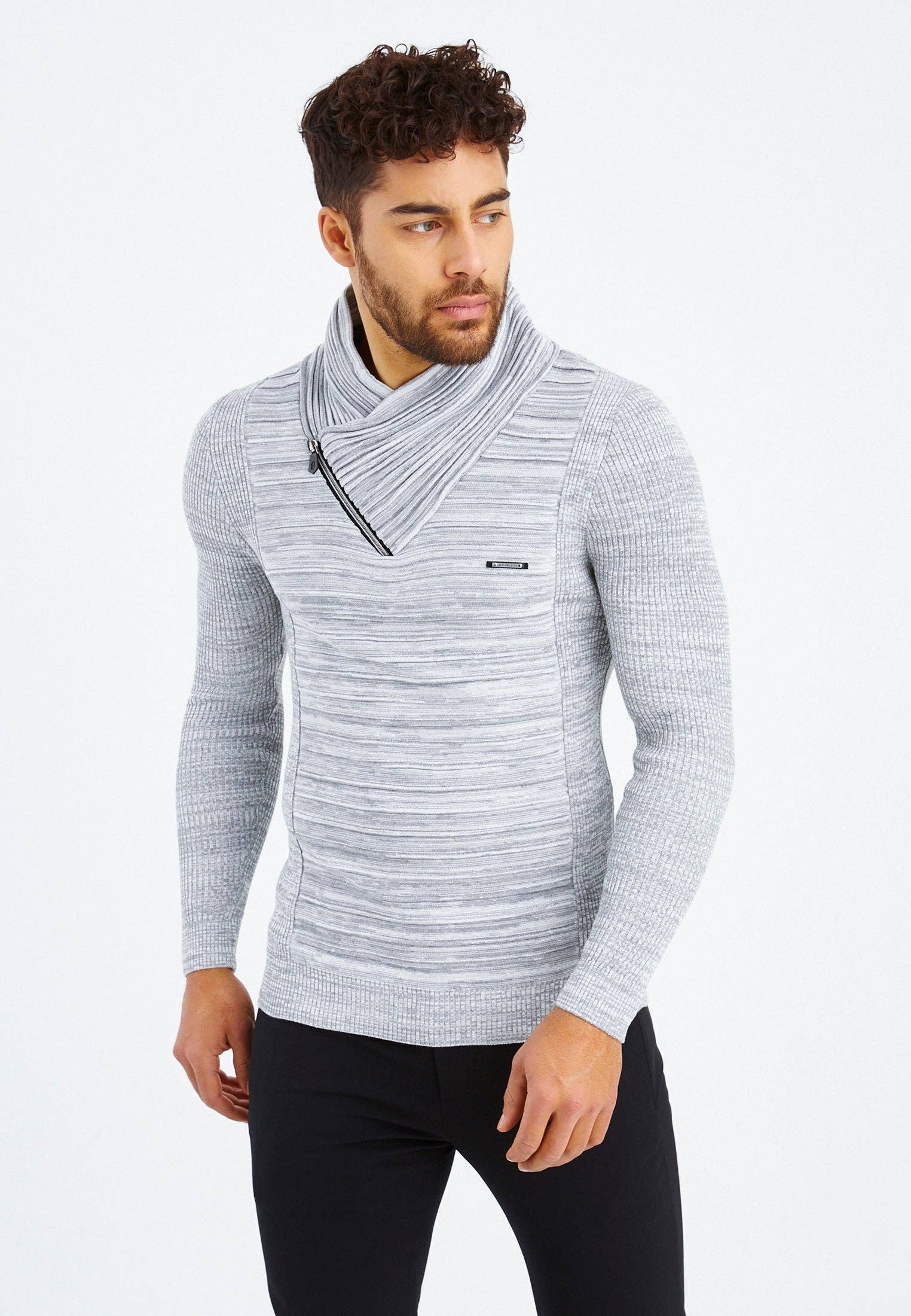 Leif Nelson GmbH - Wholesale Knit Sweater - Men's - Men's Knit Sweater Fine Knit Shawl Collar LN-153529