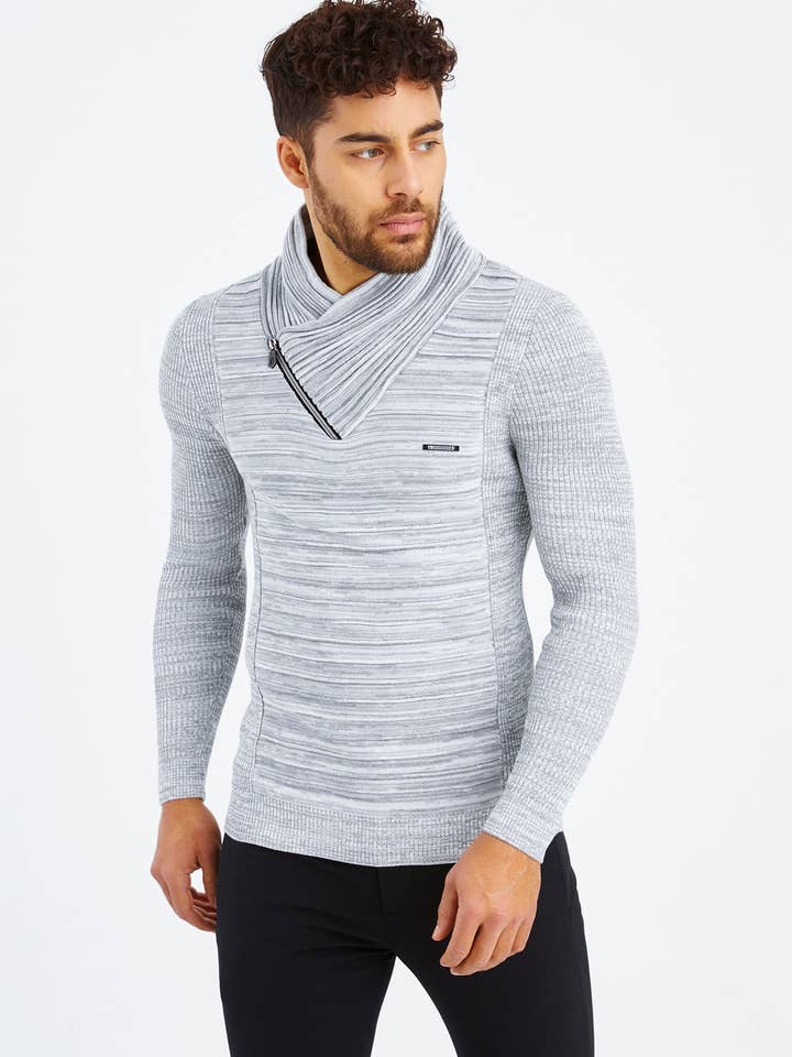 Leif Nelson GmbH - Wholesale Knit Sweater - Men's - Men's Knit Sweater Fine Knit Shawl Collar LN-153529