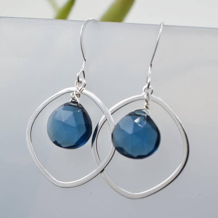 London Blue Topaz Sterling Silver Earrings – Handcrafted for wholesale by Whitelotus Design